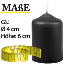 Stumpenkerzen Ø4xH6cm 6er-Pack Schwarz