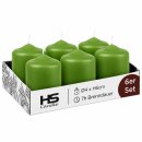 Stumpenkerzen Ø4xH6cm 6er-Pack Grün