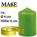 Stumpenkerzen Ø4xH6cm 6er-Pack Hellgrün