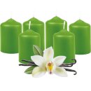 Stumpenkerzen Ø4xH6cm 6er-Pack Hellgrün