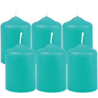 Stumpenkerzen Ø4cm x 6cm - 6er Pack - Türkis