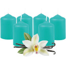 Stumpenkerzen Ø4cm x 6cm - 6er Pack - Türkis