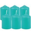 Stumpenkerzen Ø4xH6cm 6er-Pack Türkis