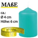 Stumpenkerzen Ø4xH6cm 6er-Pack Türkis