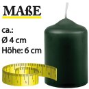 Stumpenkerzen Ø4xH6cm 6er-Pack Dunkelgrün