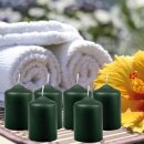 Stumpenkerzen Ø4xH6cm 6er-Pack Dunkelgrün