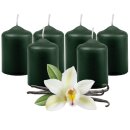 Stumpenkerzen Ø4xH6cm 6er-Pack Dunkelgrün