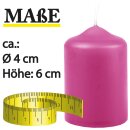 Stumpenkerzen Ø4xH6cm 6er-Pack Rose