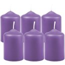 Stumpenkerzen Ø4xH6cm 6er-Pack Lila
