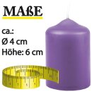 Stumpenkerzen Ø4xH6cm 6er-Pack Lila