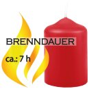 Stumpenkerzen Ø4xH6cm 6er-Pack Rot