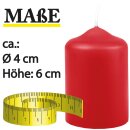 Stumpenkerzen Ø4xH6cm 6er-Pack Rot