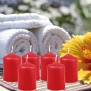 Stumpenkerzen Ø4xH6cm 6er-Pack Rot