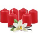 Stumpenkerzen Ø4xH6cm 6er-Pack Rot