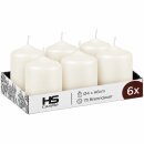 Stumpenkerzen Ø4xH6cm 6er-Pack Creme