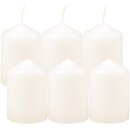 Stumpenkerzen Ø4xH6cm 6er-Pack Elfenbein