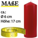 Stumpenkerzen Ø6cm x 17cm Rubinrot