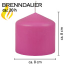 Stumpenkerzen Ø8cm x 8cm - Rose