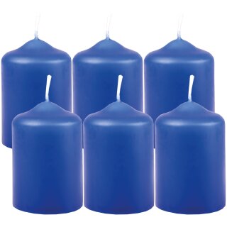 Stumpenkerzen Ø4cm x 6cm ( 6er Pack - Blau