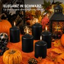 Stumpenkerzen Ø4xH6cm Mehrfachpack Schwarz 6er Pack