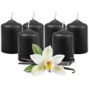Stumpenkerzen Ø4xH6cm Schwarz 6er Pack