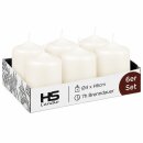 Stumpenkerzen Ø4xH6cm Creme 6er Pack