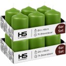 Stumpenkerzen Ø4xH6cm Grün 12er Pack