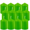 Stumpenkerzen Ø4xH6cm Hellgrün 12er Pack