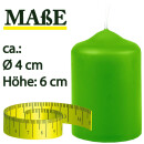 Stumpenkerzen Ø4xH6cm Hellgrün 12er Pack