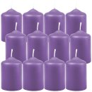 Stumpenkerzen Ø4xH6cm Lila 12er Pack