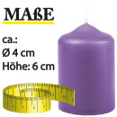 Stumpenkerzen Ø4xH6cm Lila 12er Pack