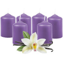 Stumpenkerzen Ø4xH6cm Lila 12er Pack
