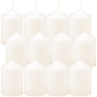 Stumpenkerzen Ø4xH6cm Elfenbein 12er Pack