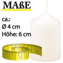 Stumpenkerzen Ø4xH6cm Elfenbein 12er Pack