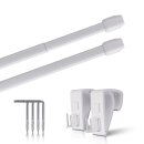 Vitragestangen weiß - perlweiß 60 - 90cm +...