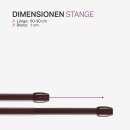 Vitragestangen ausziehbar 2er-Pack Dunkelbraun 60-90 cm + 4 Klemmträger