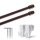 Vitragestangen ausziehbar 2er-Pack Dunkelbraun 60-90 cm + 4 Klemmträger