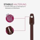 Vitragestangen ausziehbar 2er-Pack Dunkelbraun 110-150 cm + 4 Klemmträger