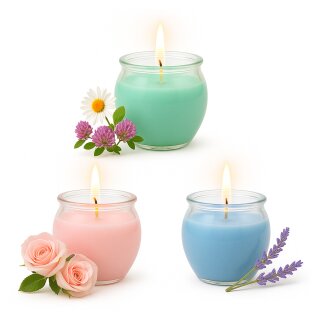 Duftkerzen im Glas "Selection" Mix 12er-Pack Romantic Selection