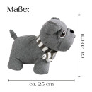 Türstopper Mops Silber 25x20cm