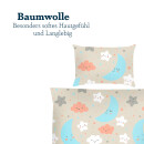 Kinderbettwäsche 2-teilig Baumwolle 100x135/40x60cm Mond Sterne Wolken