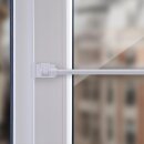 Cafehausstange Scheibenstange ausziehbar (Schrauben oder Kleben) Perlweiß 75-125 cm + Klemmträger