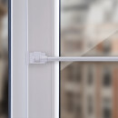 Cafehausstange Scheibenstange ausziehbar (Schrauben oder Kleben) Perlweiß 75-125 cm + Klemmträger