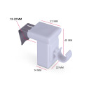 Cafehausstangen weiß - perlweiß 125 - 225cm + Klemmträger