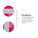 Cafehausstangen weiß - perlweiß 125 - 225cm + Klemmträger
