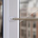 Cafehausstange Scheibenstange ausziehbar (Schrauben oder Kleben) Gold messing 125-225 cm + Klemmträger