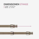 Cafehausstange Scheibenstange ausziehbar (Schrauben oder Kleben) Gold messing 125-225 cm + Klemmträger