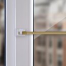 Cafehausstange Scheibenstange ausziehbar (Schrauben oder Kleben) Gold messing matt 75-125 cm + Klemmträger