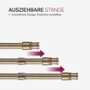 Cafehausstangen gold  - messing matt 75 - 125cm + Klemmträger