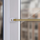 Cafehausstange Scheibenstange ausziehbar (Schrauben oder Kleben) Gold messing matt 125-225 cm + Klemmträger